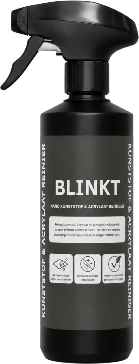 Kunststof Reiniger met Nano Coating - Kunststof Kozijnen Reinigen - Veilig voor Trespa - 500 ml - BLINKT