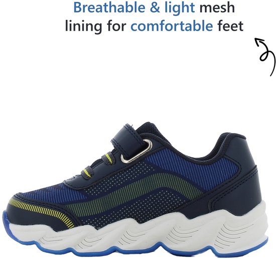 Pokémon - Schoenen voor jongens met lichtjes - Pikachu Sneakers voor kinderen met klittenband - Lichtgevende kindersneaker - Maat 31 - Blauw