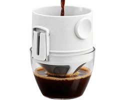 Koffiedripper Opvouwbaar - Draagbare Koffiezetter - Koffie Zetten Onderweg - Snel Te Installeren - 8x6 cm - Wit
