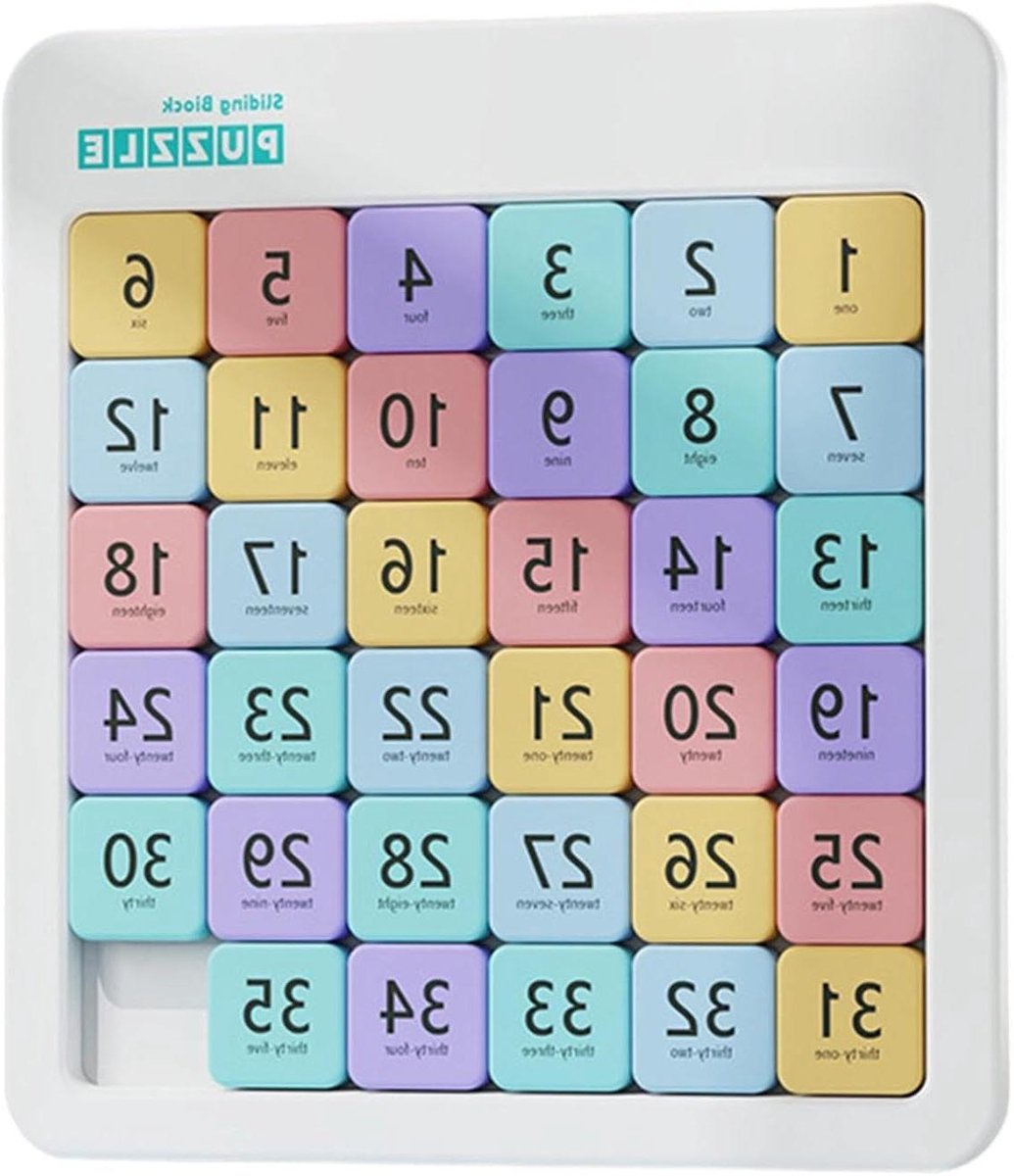 Schuifpuzzelspel - Hersenkraker Cijfers - Mentale Training - Gelijkmatige Beweging - 25.9 x 21 cm - Meerkleurig