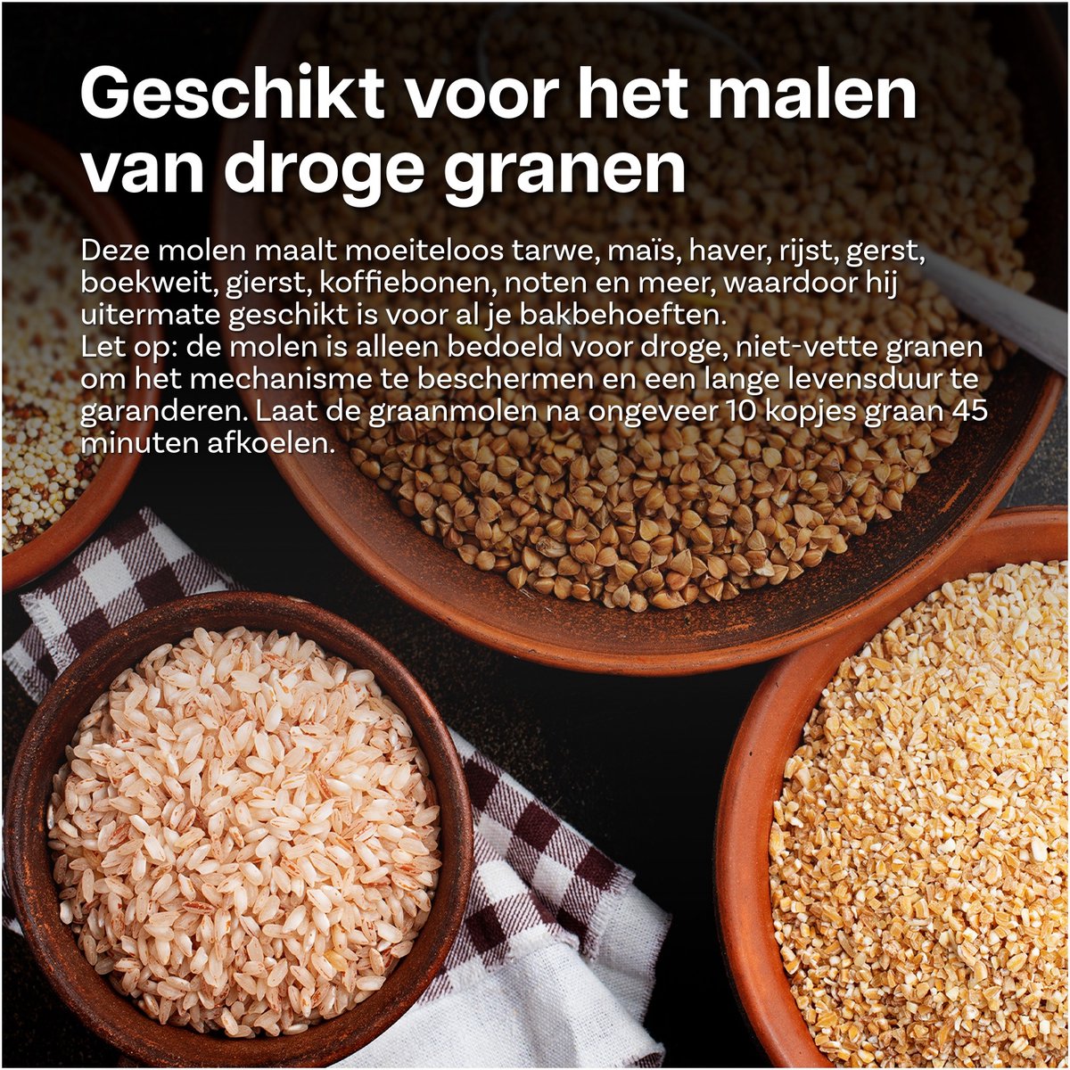 Graanmolen Opzetstuk voor KitchenAid Stand Mixer van MMOBIEL – 12 Instelbare Maalstanden – Metalen Graanmolen voor Malen van Tarwe, Maïs, Haver, Noten, Koffiebonen & Meer – Makkelijk Te Reinigen thumbnail 5