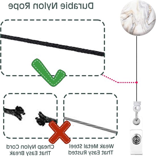 Set van 3 Retractable Badge Holders met Swivel Clip, Lichtgewicht Lanyard voor Zorgprofessionals en Sleutelhangers — afbeelding 4