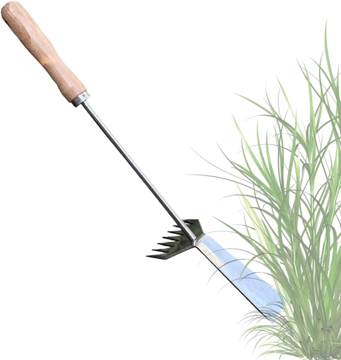 Hand Onkruidsteker - Tuin Gereedschap - Onkruid Verwijderen - Gewrichtsvriendelijk Ontwerp - 50 cm Lengte - Zilver