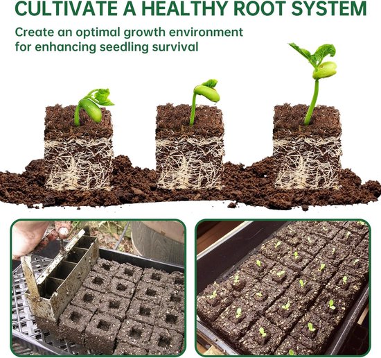 Tuingereedschap - Grondblokpers - GrondblokmakerHandmatige Grondblokker - handmatige grondblokmaker - Plantenteelt - 4 Perspotten - plantgereedschap -Grondblokker - Zaailinggereedschap - Zilver van Tuingereedschap. — afbeelding 4