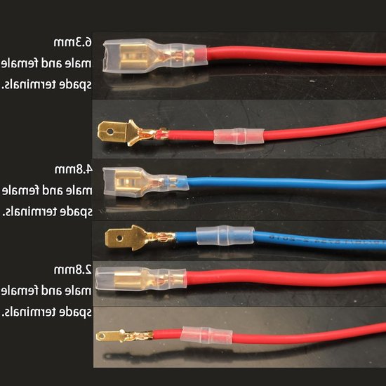 480 stuks Spade Connector Set met Isolatiesleeves - Mannen en Vrouwen, Kabelschoenen Assortiment, Crimp Terminals en Elektrische Verbindingen — afbeelding 3