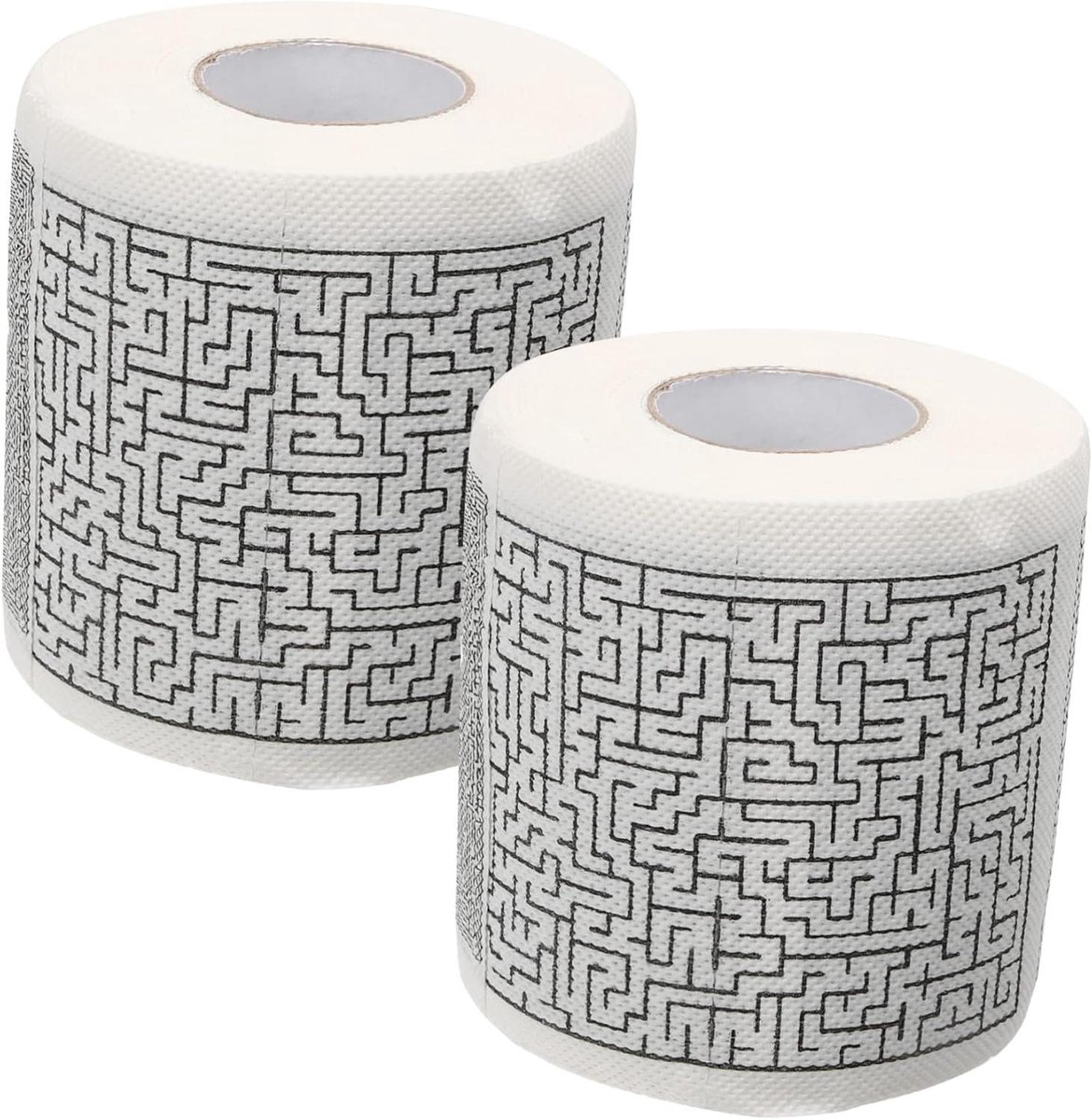 Toiletpapier Rollen - Papieren Servetten - Badkamer Decoratie - Doolhof Patroon - 2 Stuks - Bedrukt