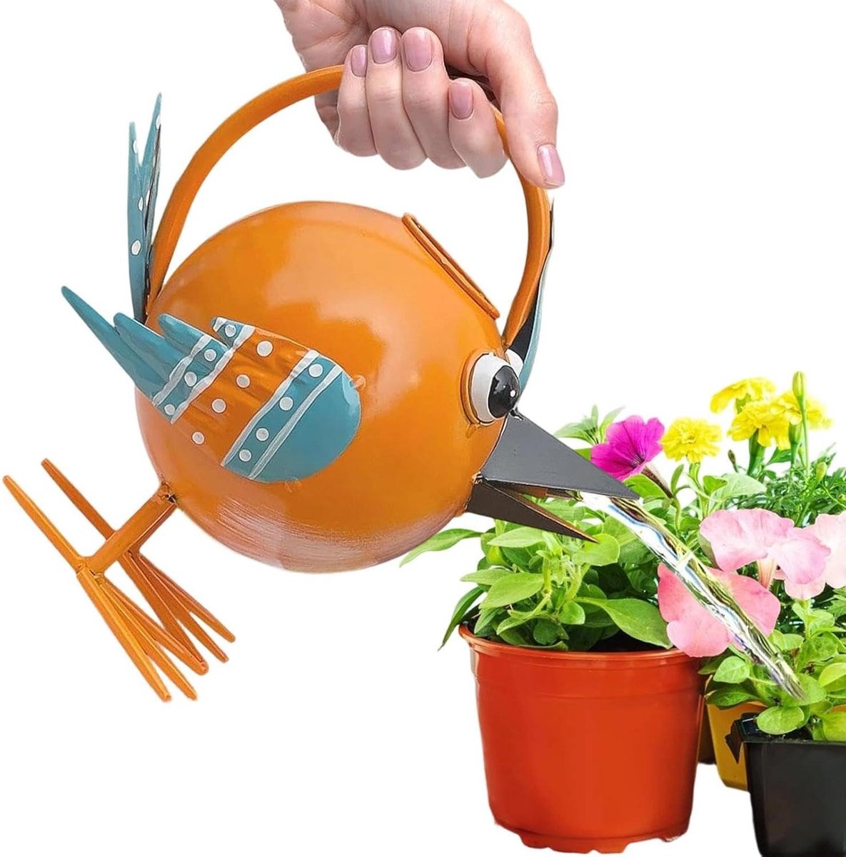 Gieter Vogelvorm - Planten watergever - Planten Verzorgen - Roestbestendig Metaal - 1.9 Liter - Oranje