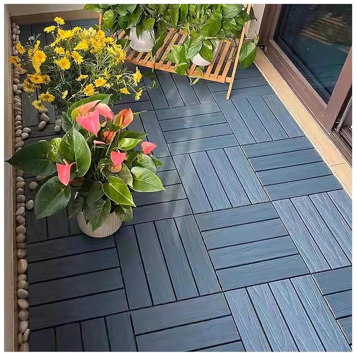 Terrastegels - Vloertegels - Buitenruimte Aankleden - Snelle Waterafvoer - 14 Stuks - Donkergrijs