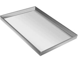 Roestvrijstalen lekbak - Metalen afvoerbak - Apparaten beschermen - 1.0 mm dik staal - 80 x 70 cm - Zilver