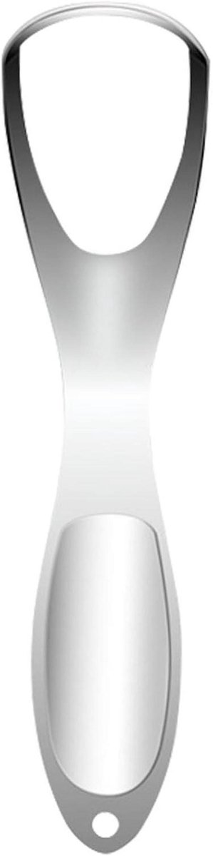 Tongschraper Roestvrij Staal - Ademverzorging Reiniger - Frisse Adem - Waaiervorm Ontwerp - 14.5x3.5cm - Zilver