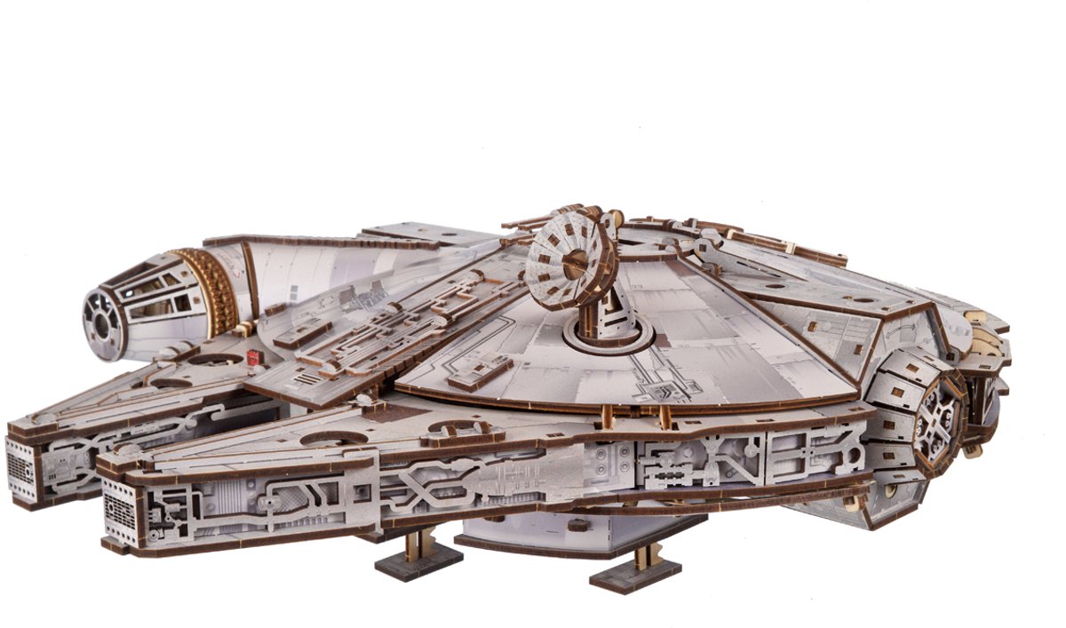UGEARS 3D Modelbouw - Millenium Falcon - Star Wars - Mechanisch Bouwpakket Hout - Educatief Speelgoed — afbeelding 18