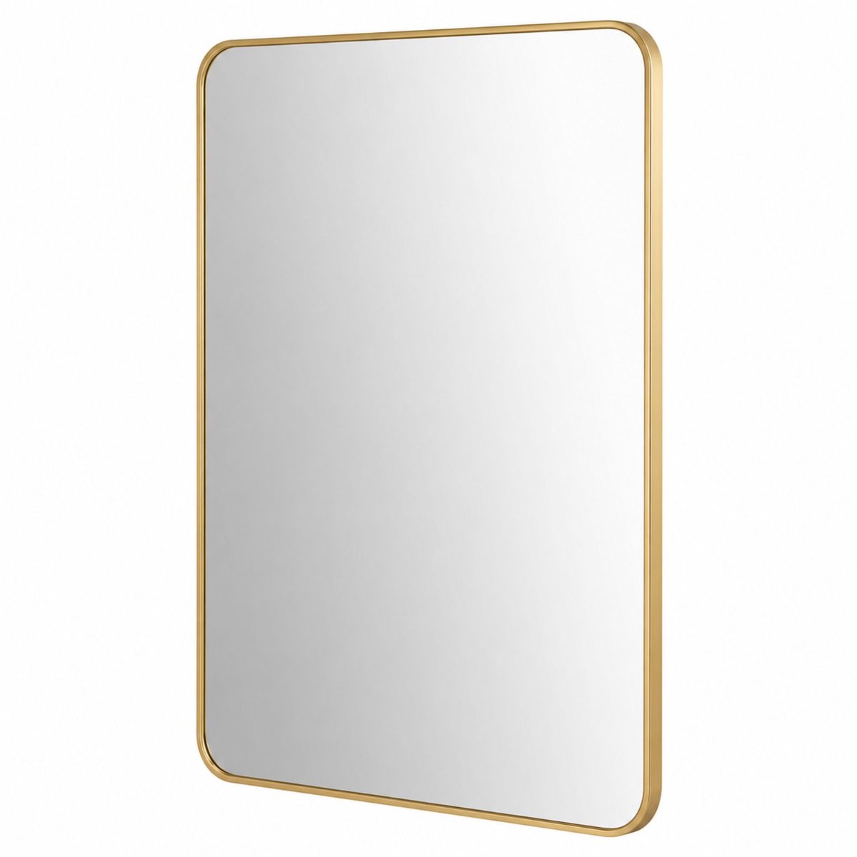 LUXALIVING Wandspiegel 60x90 cm – Gouden Metalen Rand – Rechthoekige Spiegel – Modern Design – Voor Badkamer & Slaapkamer