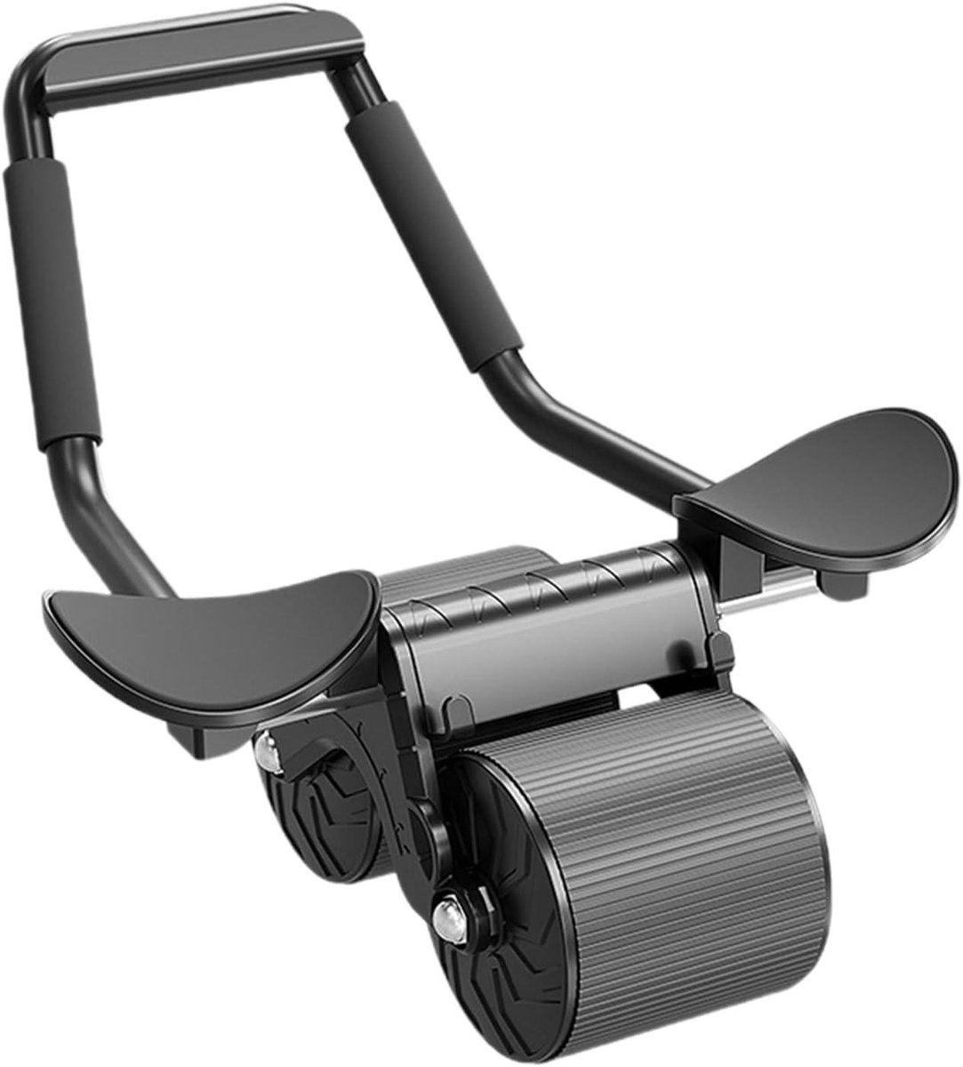 Buikroller - Ab roller - Kerntraining - Automatische terugstoot - 100 kg draagvermogen - Zwart