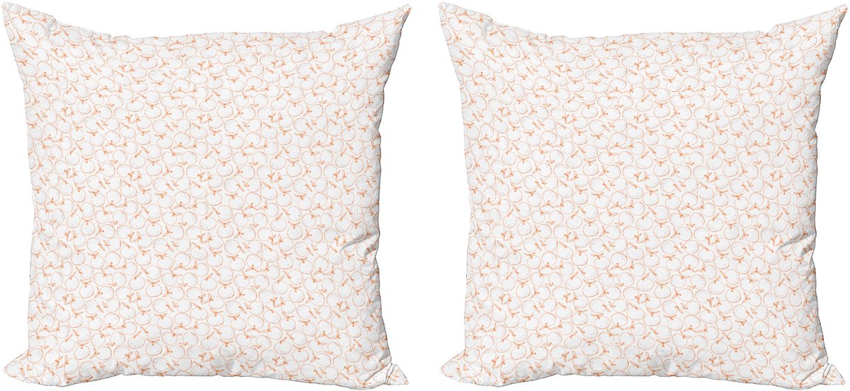 ABAKUHAUS Tuinkunst Decoratieve Kussenhoes, Set van 2, Modern Accent Dubbelzijdige Digitale Print, 40x40 cm, Licht Vermiljoen Wit Bleek Vermiljoen Wit