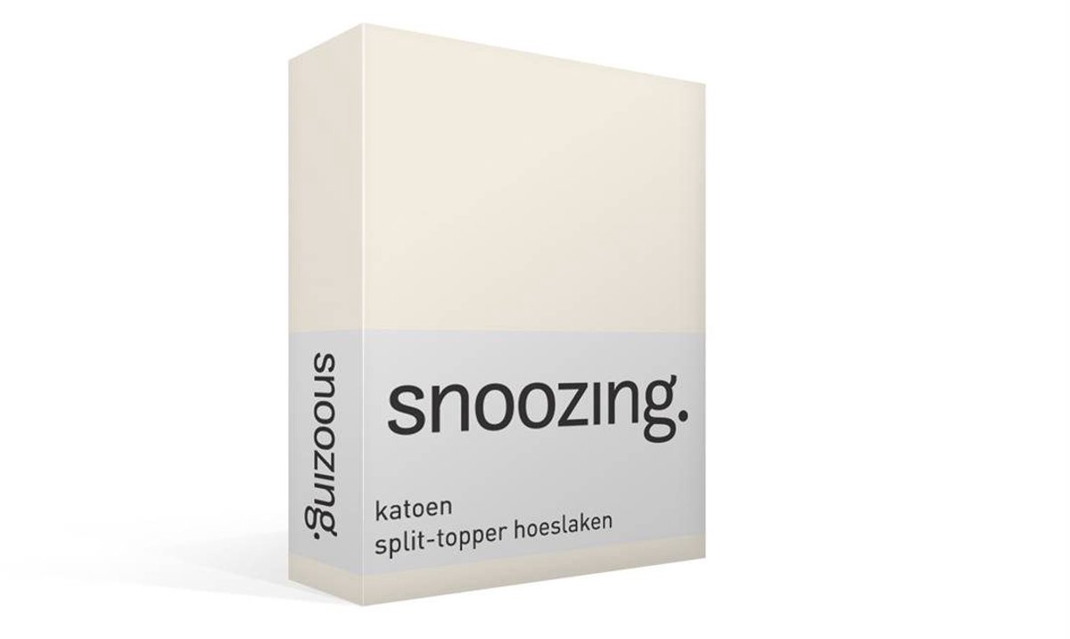 Snoozing Katoen - Split-topper - Hoeslaken - Lits-jumeaux - 200x200 cm - Ivoor