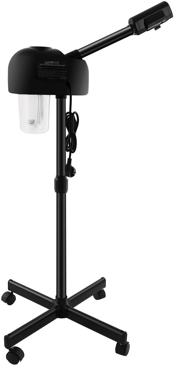 Jurrys Gezichtsstoomcabine - Stoomreiniger - Gezichtsreiniger - Make-up Reiniger - Verstelbaar - Draaibaar - Zwart - Hoogte68cm
