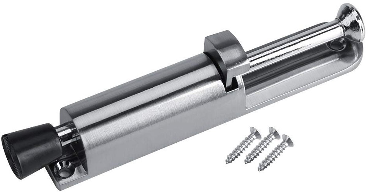 Allecto - Telescopische Deurstopper - Stille Bediening - Zilver - Duurzaam Ontwerp - Geschikt voor Binnen- en Buitendeuren - Modern Design