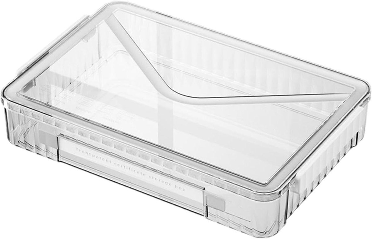 Opbergdoos Archief - Documenten Box - Papieren Organiseren - Stapelbaar Ontwerp - A4 Formaat - Transparant
