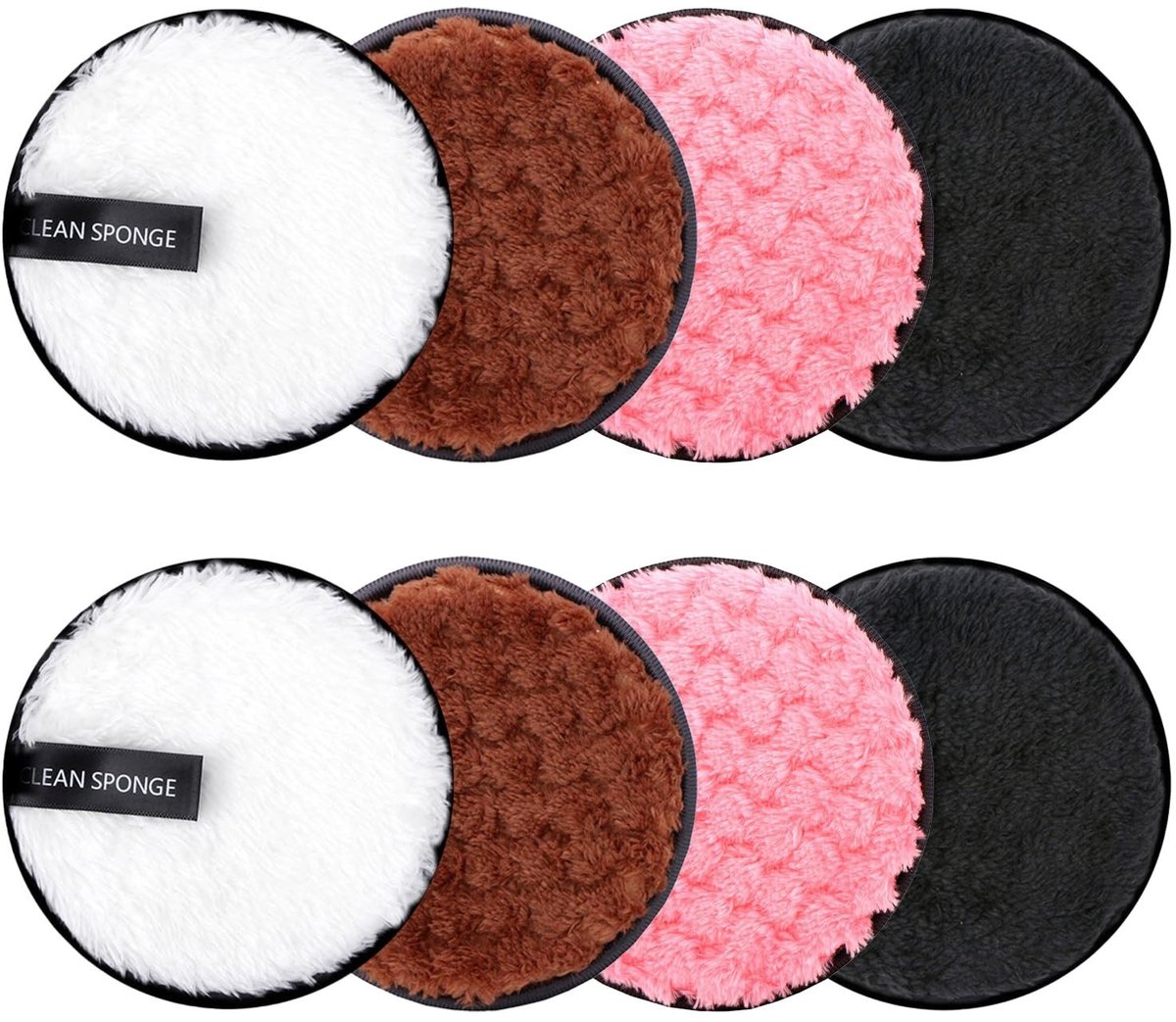 MTTProducts - Makeup Remover Pads - Herbruikbare Gezichtspads - Microvezel - Dubbelzijdig - Geschikt voor Alle Huidtypes - 8 Stuks
