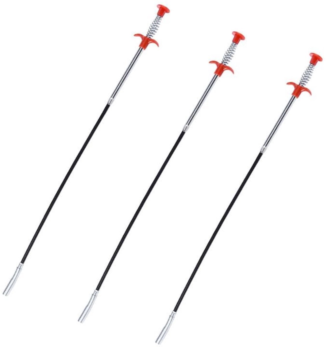 aladdien - Flexibele Klauwen Grijpers - Krachtige Afvoerpijp Ontstopper - 60 cm - 3-delige set - Handig voor ontstoppen - Geschikt voor afvoer - Kle..
