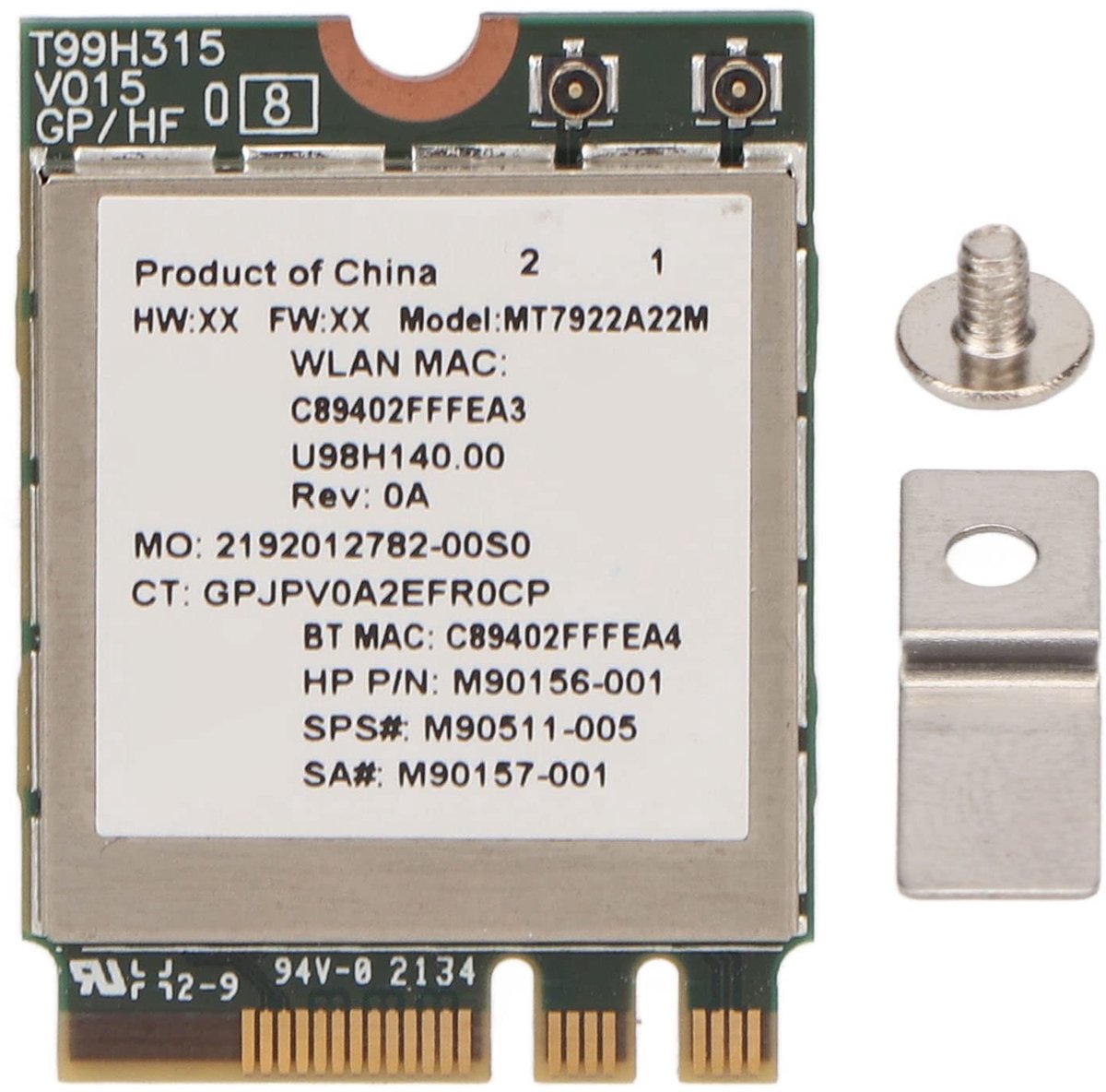 Allecto - MT7922 Wi-Fi 6E Draadloze Netwerkkaart - 2400Mbps - Eenvoudige installatie - Bluetooth 5.2 - Snelle verbindingen - Geschikt voor desktops...