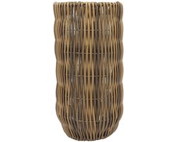 Hoge Plantenpot Rotan Naturel 60 cm – Kunst Rotan Bloempot Rond – Met Inzetbodem – Voor Binnen en Buiten