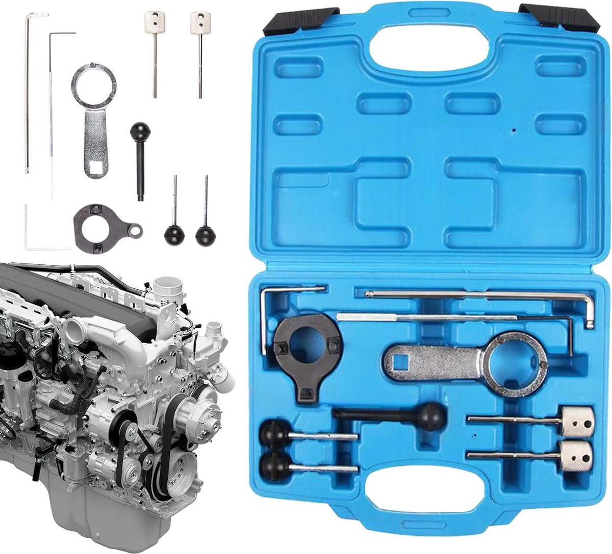 Distributie Gereedschap Set - Nokkenas Timing Tools - Motor Uitlijning - Versterkt Ontwerp - 30x23x7 cm - Zilverkleurig