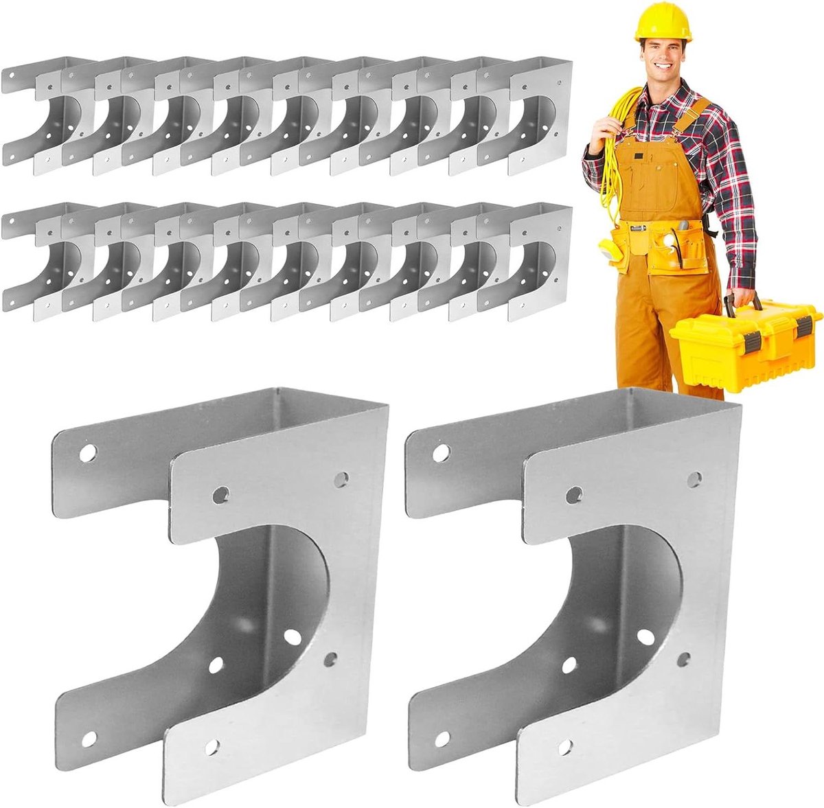 Nagelplaten voor noppen - Ondersteuning pijpdraad - Leidingen vastzetten - Roestbestendige coating - 20 stuks - Metaal