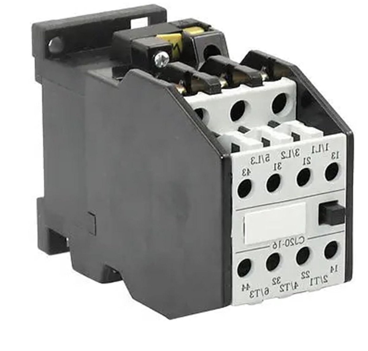AC-schakelaar - Stroomonderbreker - Elektrische beveiliging - Driepolig 2NO 2NC - 35 mm rail - Zwart