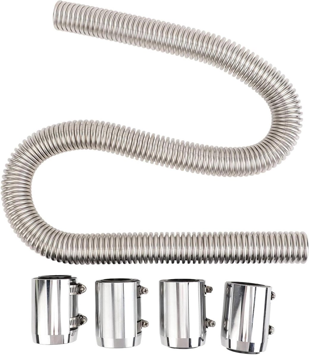 Flexibele Radiatorslang - Koelvloeistof Slang - Motor Koeling - Universele Hittebestendig - 48 Inch - Zilver