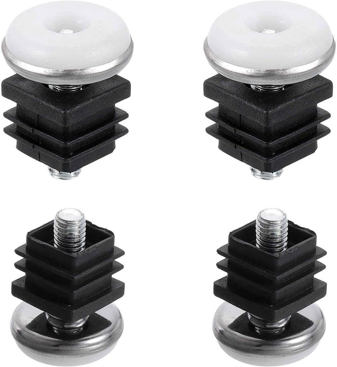 Verstelbare Stelvoeten - Meubel Glijders - Meubels Stabiliseren - Vierkante Insert Kit - 4 Sets - Zwart