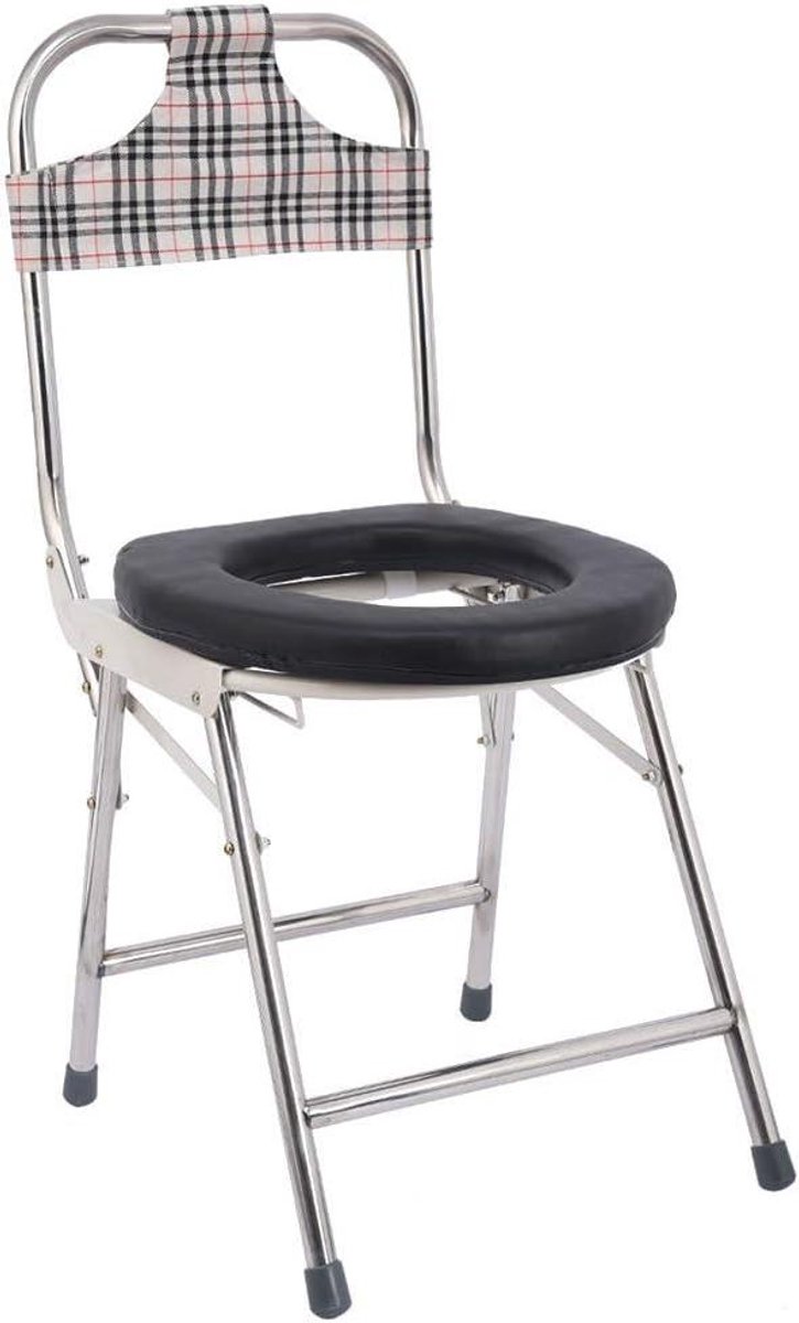 Opvouwbare toiletstoel - Douchestoel kruk - Veilige badkamer - Gereedschapsvrije montage - H78cm - Wit