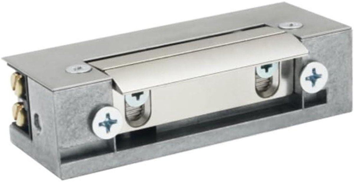 Elektrische Deuropener - Deur opener Slot opener - Toegangscontrole - Verstelbare Sluitplaat - 75mm x 20.5mm x 28.5mm - Metaal