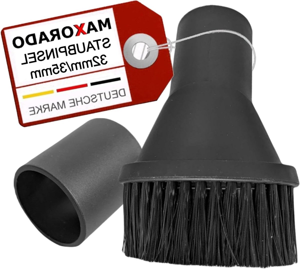 Stofzuigerborstel Opzetstuk - Meubelborstel Reiniging - Meubels Stofvrij Maken - Draaibare Borstelkop - 35 mm - Zwart