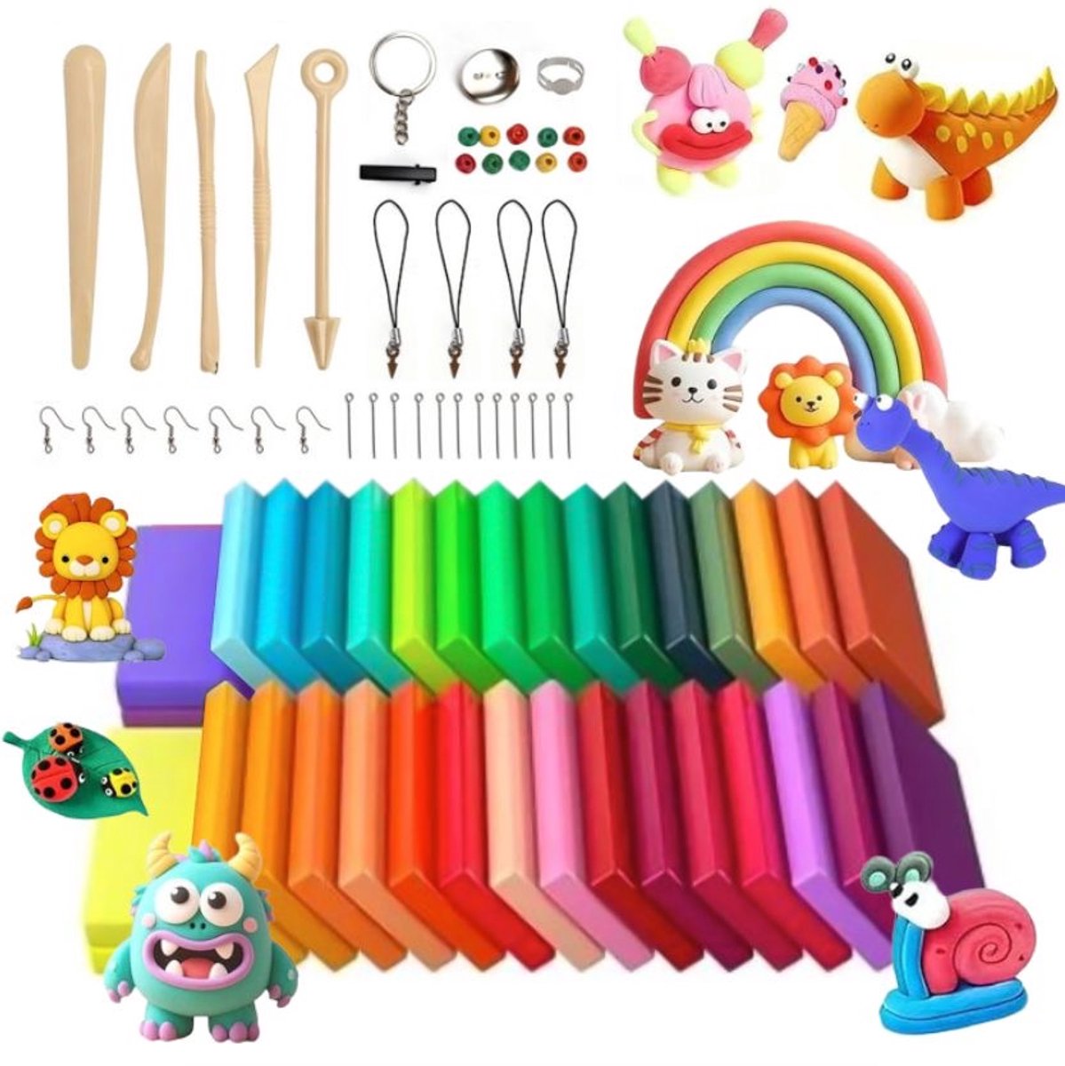 Crytive Klei - Klei - Klei Set - 32 kleuren 20g - Ovenhardende Boetseerklei voor Kinderen & Volwassenen - Voordeelpakket Klei