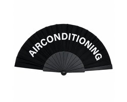 Festival Waaier Airconditioning – Zwart – Opvouwbare Handwaaier – Spaanse Waaier – Ideaal voor Zomer & Festivals