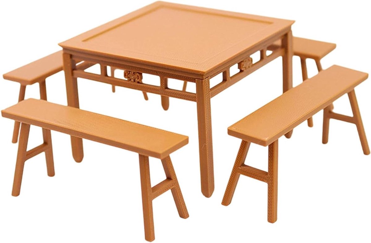 Miniatuur Meubel Set - Poppenhuis Decor - Scène Bouwen - Realistisch Houtpatroon - 15 x 12 x 5 cm