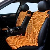 Houten kralen stoelhoes - Autostoel kussen - Comfortabel rijden - Ademende massage - Universele pasvorm - Geel