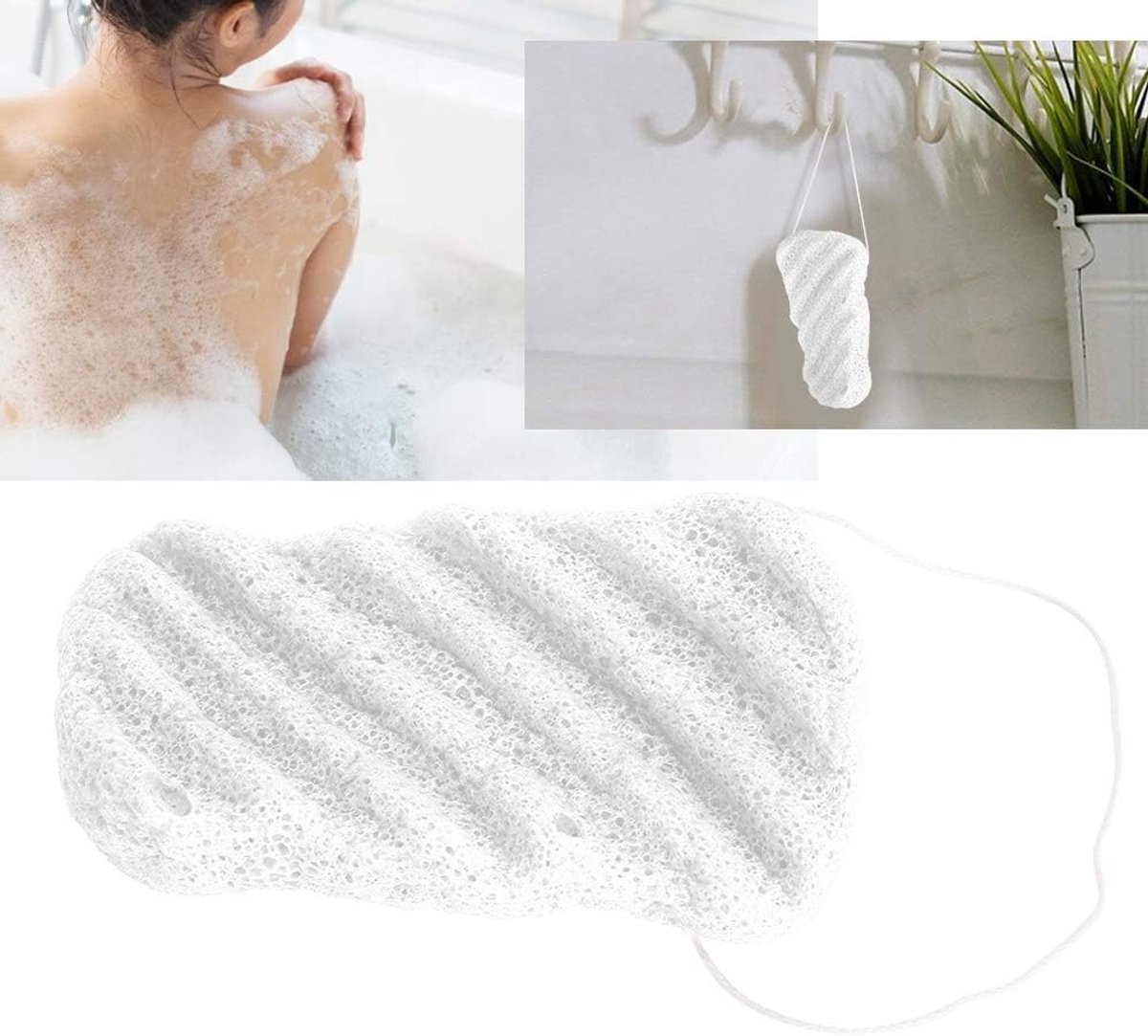Natuurlijke Konjac Peeling Spons voor Bad, 3 Stuks - Zachte Reinigingsspons voor Lichaam, Massage en Verzorging, Ideaal voor Droge Huid en Diepe Reiniging