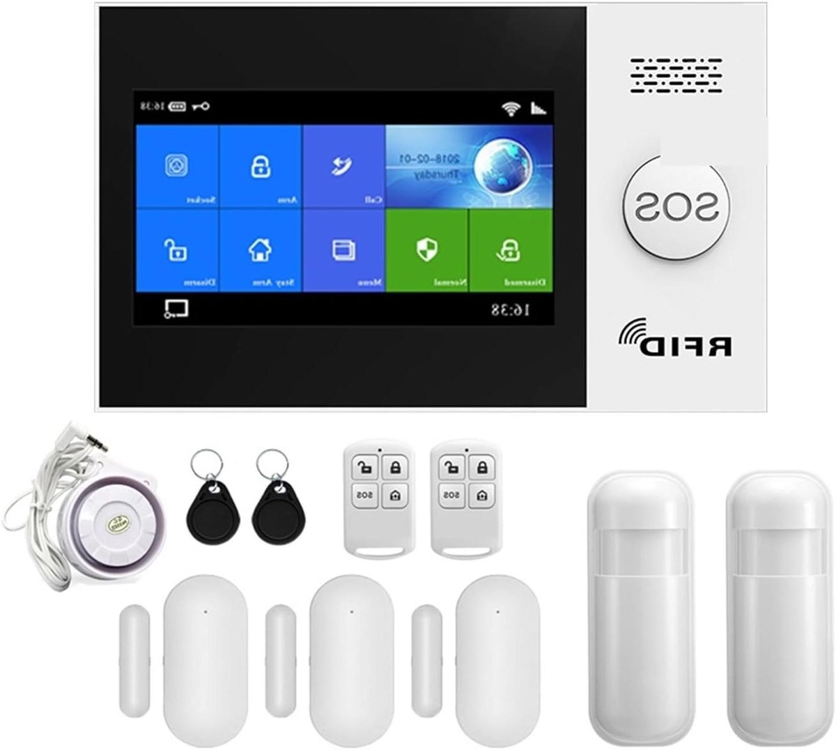 Alarm Kit - Beveiliging Thuis - Huis Beveiligen - Touchscreen Paneel - 25x15x15 cm - Zwart