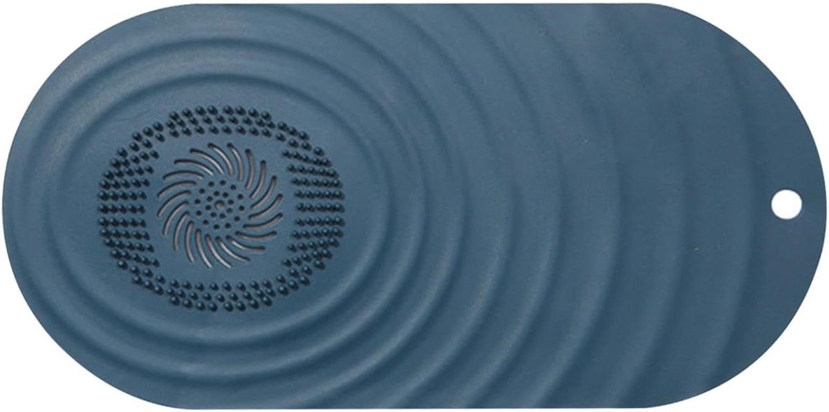 Badkuip Stopper - Afvoerhoes Haarstopper - Badkamer Hygiëne - Geurblokkerend Flexibel - 13.5x27.1cm - Donkerblauw