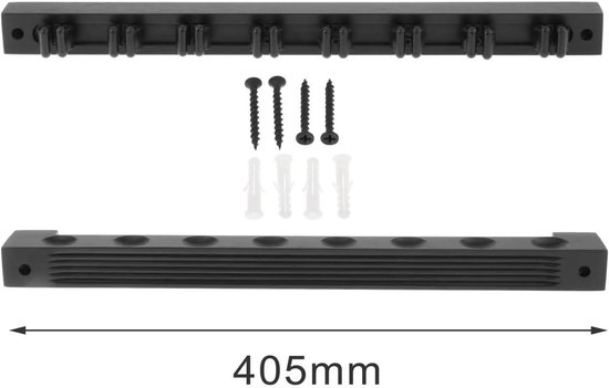 Biljartkeu Houder - Keu Rek - Speelkamer Organiseren - 8 Clips - 40.5 cm Lengte - Zwart — afbeelding 5