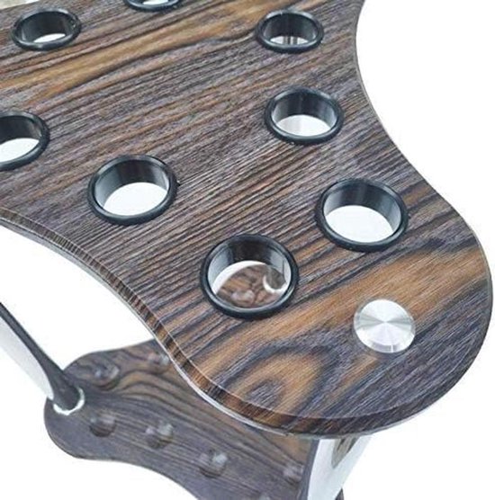 Poolkeuhouder Hout - Ballenrek Keuen - Biljart Opbergen - 12 Keuen Capaciteit - 60 x 34 cm - Koffie — afbeelding 5