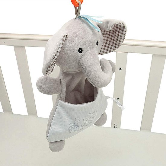 Baby Comforthanddoek - Knuffeldoekje Speelgoed - Baby Kalmeren - Met Belletje - 28 x 8 cm - Grijs van Merkloos — afbeelding 2