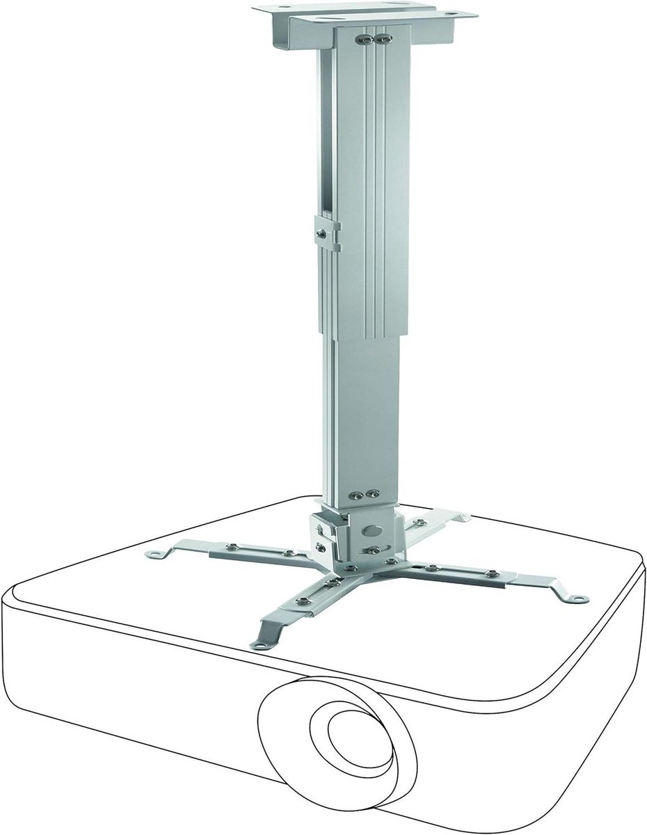 Projector Plafondbeugel - Universele Houder - Home Cinema Setup - Verstelbare Afstand - 63-100 cm - Wit
