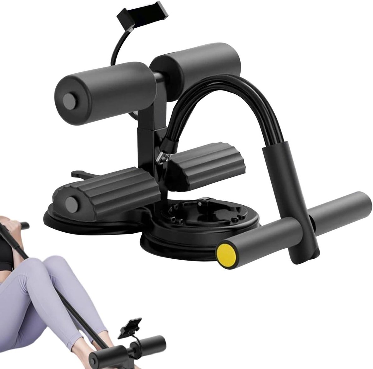 Sit Up Hulpapparaat - Fitness Hulp - Core Krachttraining - Verstelbare Hoogte - 11 kg - Zwart