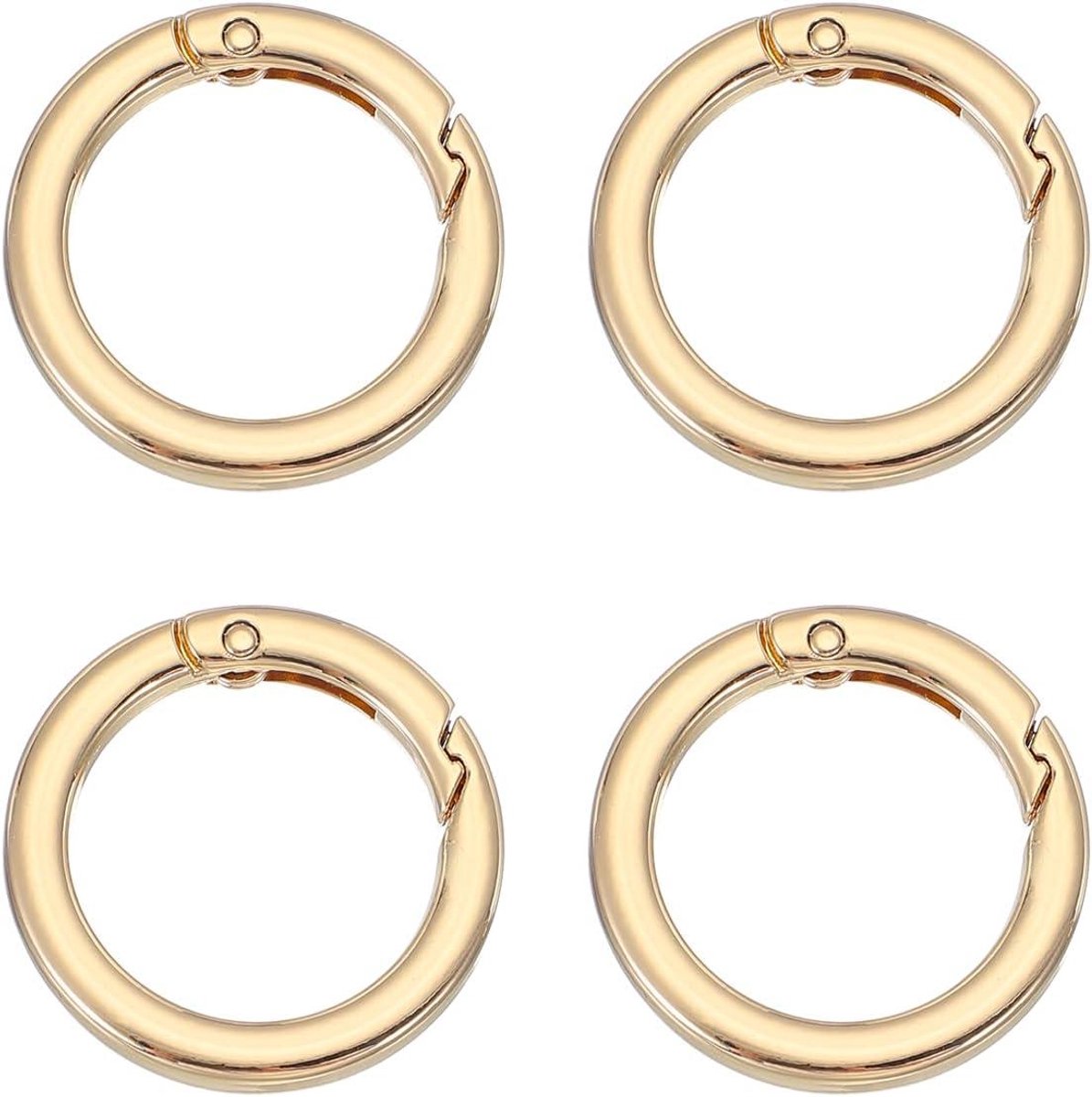Ronde Clips - O-ringen - DIY Ambachten - Snelsluiting - 4 stuks 35 mm - Licht Goud