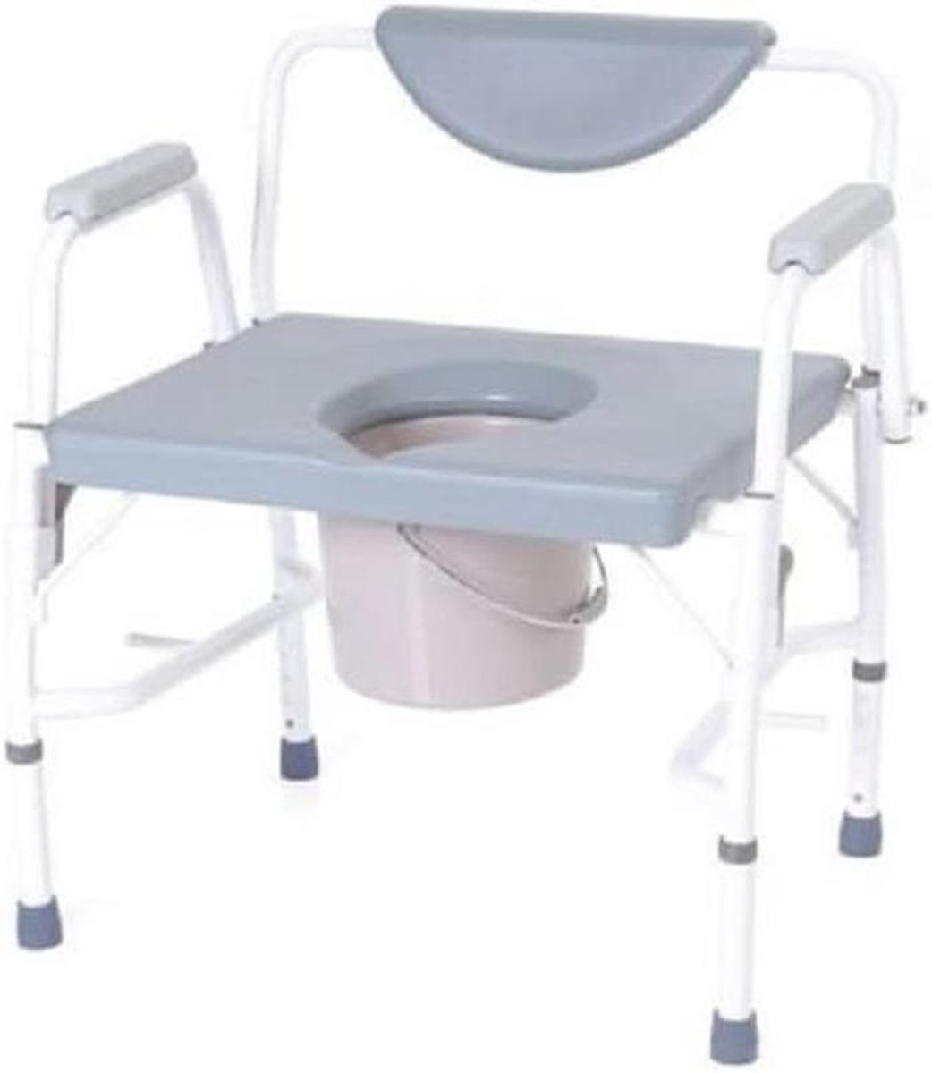 Bariatrische Toiletstoel - Verstelbare Commodestoel - Comfortabele Zorg - Vier Functies - Max 290 kg - Wit