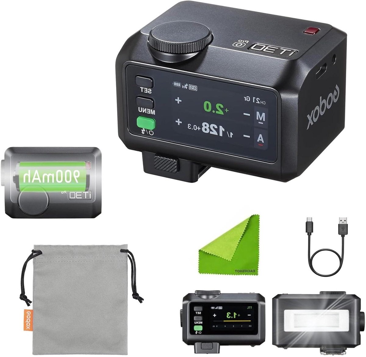 Mini Camera Flitser - Draagbare Studio Lamp - Professionele Fotografie - Compact TTL Automatisch - 120 gram - Zwart