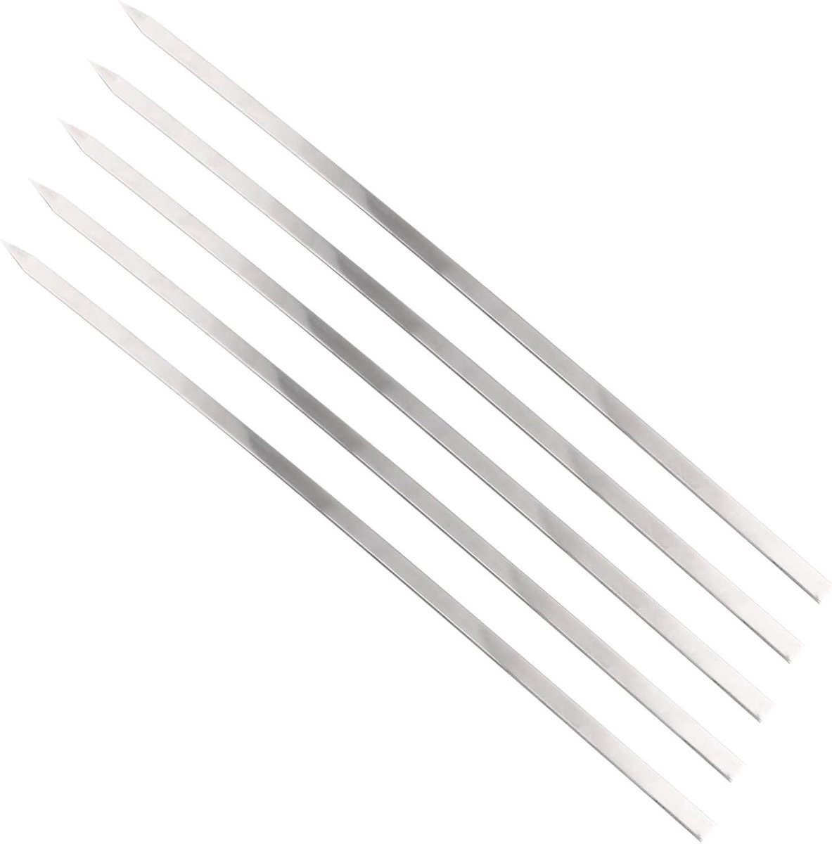 Barbecue Spiesjes - Grill Prikkers - Buiten Koken - Verlengd en Verbreed - 40cm Lengte - Zilver